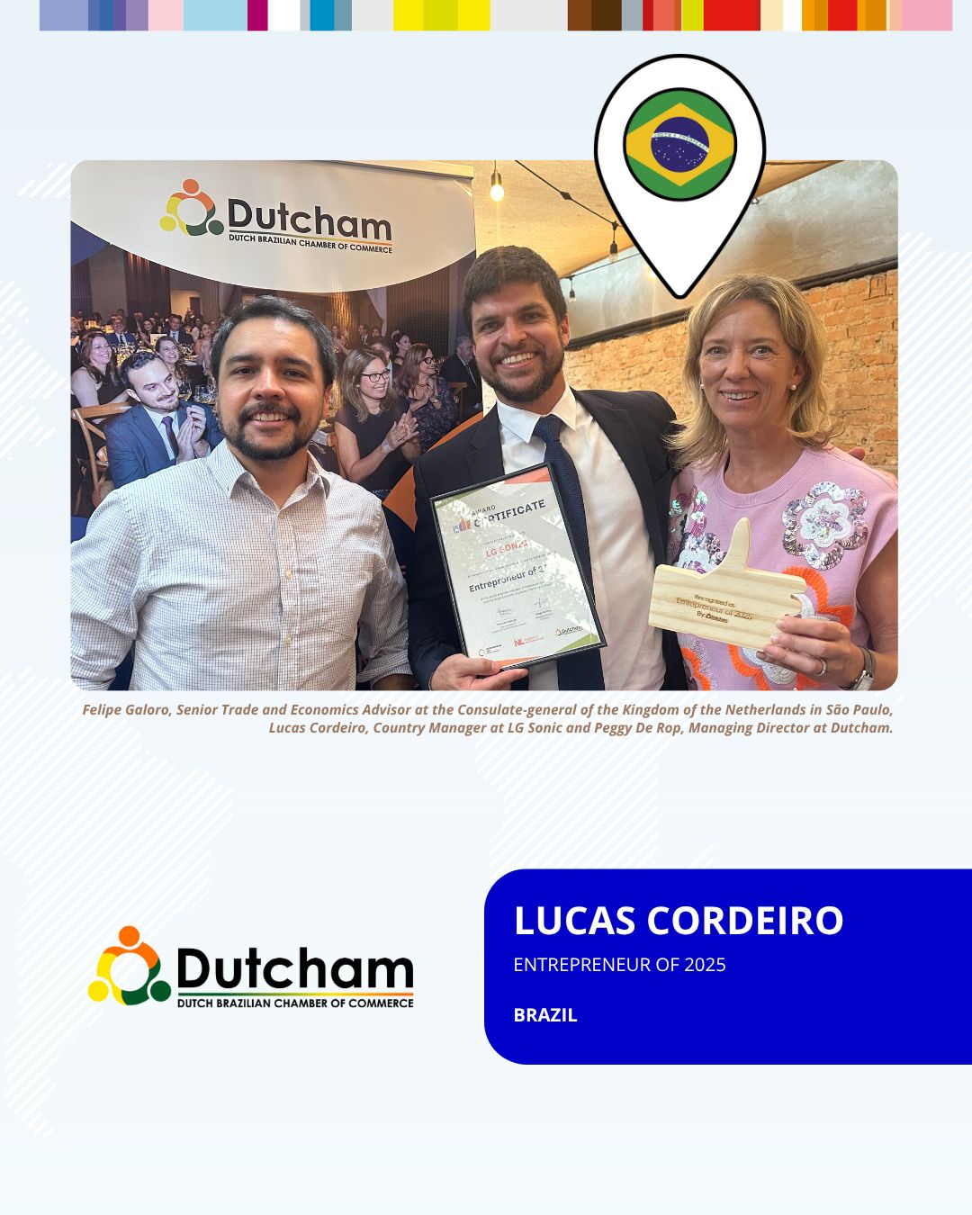 Lucas Cordeiro from LG sonic winning entrepreneur of the year