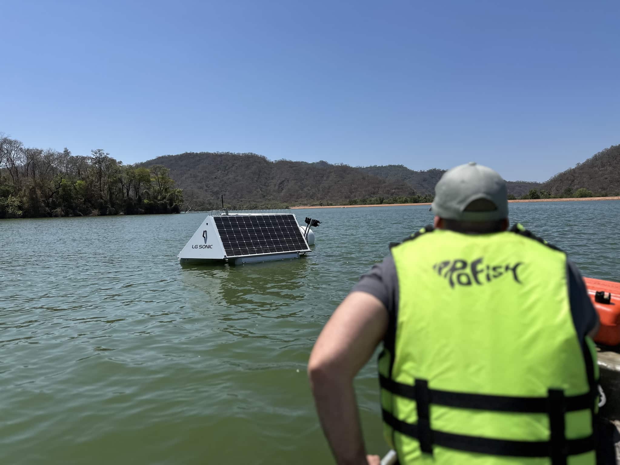 Ultrasound technology installed at a large surface water reservoir. 